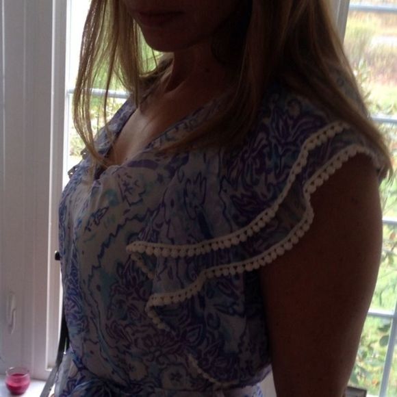 Collective Concept Shirt Womens Vintage Blue White Size Small - Picture 4 of 4